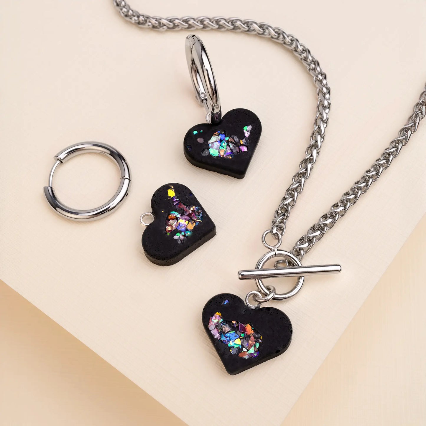 Herzkette AMY | Black Crystal