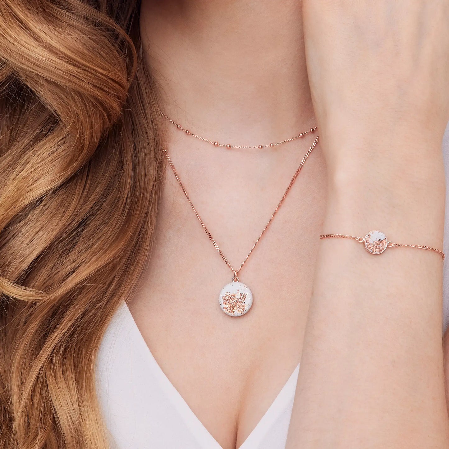 Halskette MARY | White Rosé