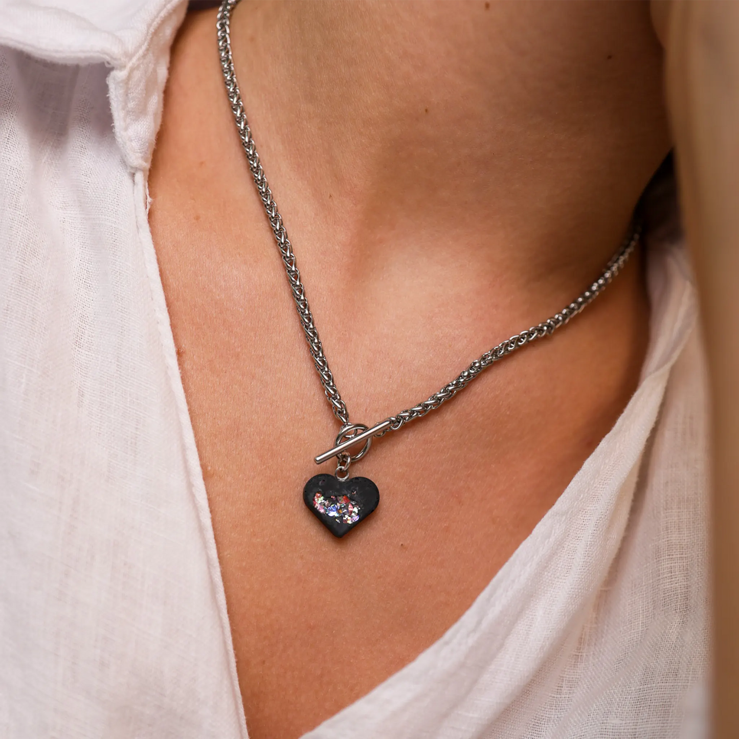 Herzkette AMY | Black Crystal
